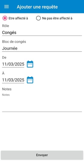EU request time off