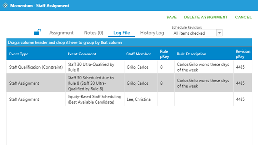 advance log file