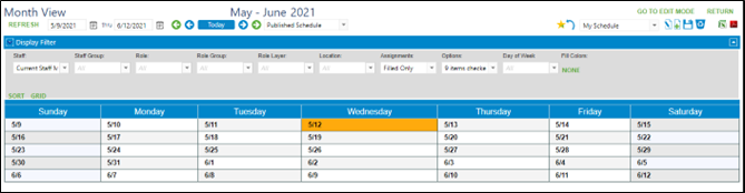 my schedule